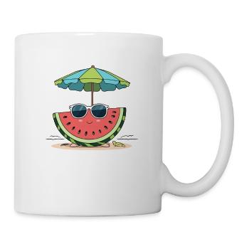 Summer watermelon on the beach - Mug - white - Right