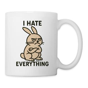 Bad mood bunny with hatred for everything - Mug - white - Right