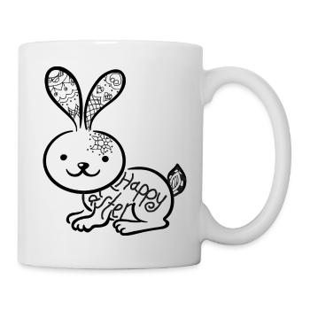 Osterbunny mit Mandala - Tasse - Weiß - Rechts