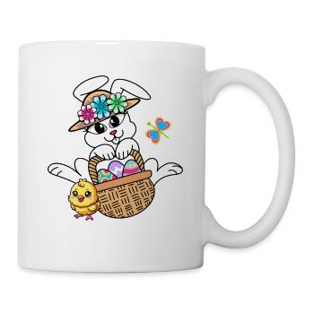 Rétro Pâques Pâques Lapin Oeufs de Pâques Chick Kids - Mug blanc - blanc - Droite