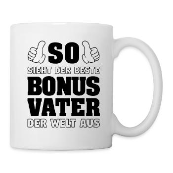 Bonus Vater Vatertag Stiefvater Stiefpapa Geschenk - Tasse - Weiß - Rechts