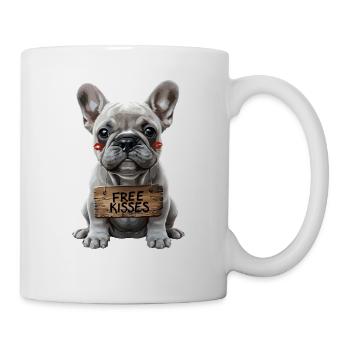 Cute French Bulldog Free Kisses - Mug - white - Right