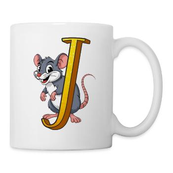 BUCHSTABE J - Tasse - Weiß - Rechts