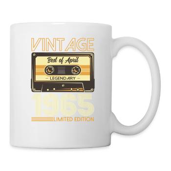 60th Birthday Cassette April Vintage 1965 - Mug - white - Right