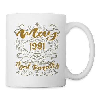 Geboren im Mai 1981 Geburtstag Mai 1981 Geburtstag Mai 1981 - Tasse - Weiß - Rechts