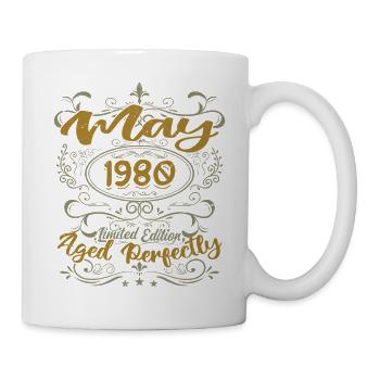 Geboren im Mai 1980 Geburtstag Mai 1980 Geburtstag Mai 1980 - Tasse - Weiß - Rechts