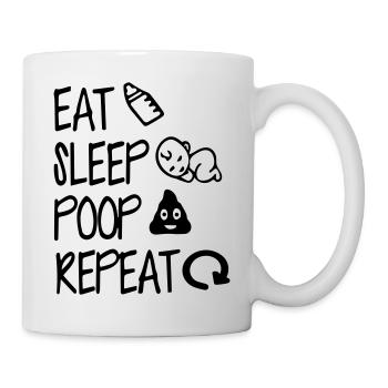 manger dormir faire caca répéter - Mug blanc - blanc - Droite
