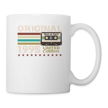 30. Geburtstag Geschenk Mann Kassette April 1995 - Tasse - Weiß - Rechts
