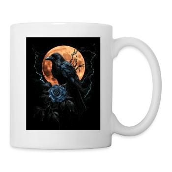 Raven Rose Moon Gloomy Gothic Black Crow - Mug - white - Right