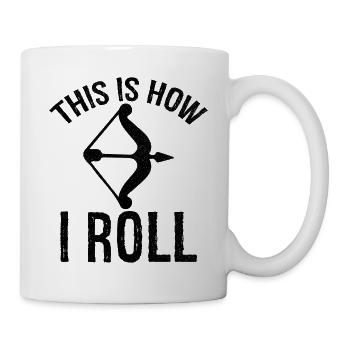 so rolle ich Bogenschießen - Tasse - Weiß - Rechts
