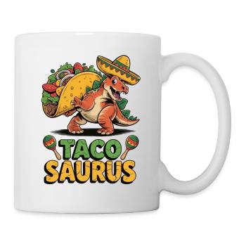 Lustiger Taco-Dino mit Sombrero - Tasse - Weiß - Rechts