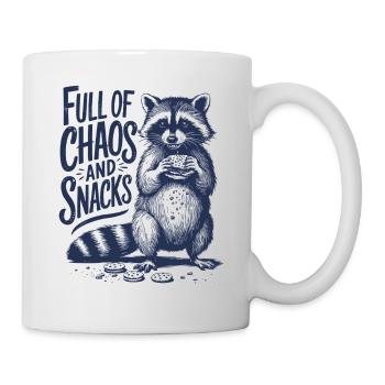 Voll Von Chaos Und Snacks Raccoon Illustration - Tasse - Weiß - Rechts