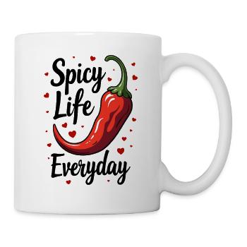 Spicy Life – Chili Vibes für jeden Tag - Tasse - Weiß - Rechts