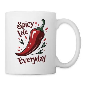 Spicy Life – Chili Vibes für jeden Tag - Tasse - Weiß - Rechts