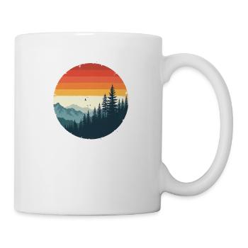 Retro Bergwald Horizont - Tasse - Weiß - Rechts