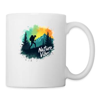 Nature Vibes Randonneur Scène Montagne - Mug blanc - blanc - Droite