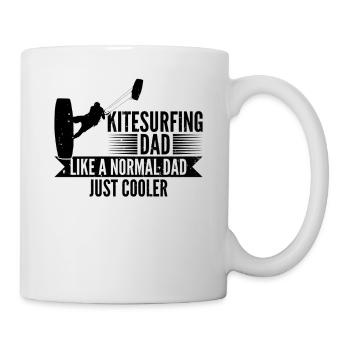 Papa kitesurfeur comme un papa normal, juste plus cool - Mug blanc - blanc - Droite