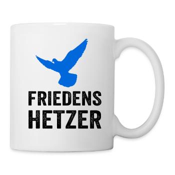 FRIEDENSHETZER mit Friedenstaube - Tasse - Weiß - Rechts