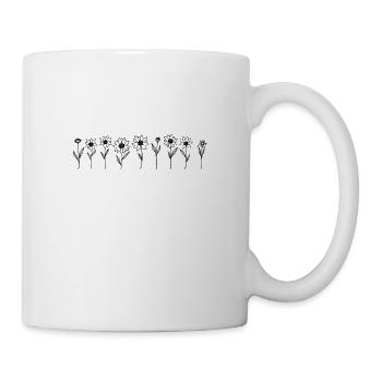 Rangée florale minimaliste - Mug blanc - blanc - Droite