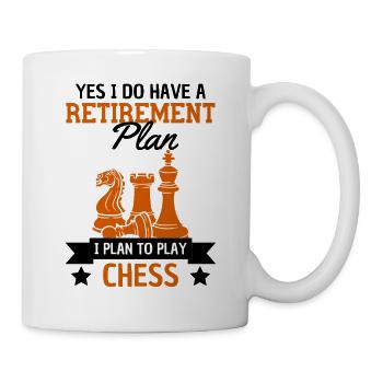 Ruhestand Schach Spruch Rentner Schach - Tasse - Weiß - Rechts