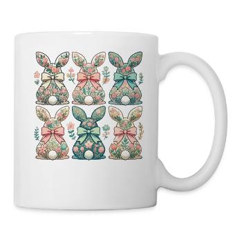 Easter Bunny Flowers Retro Vintage Style - Mug - white - Right