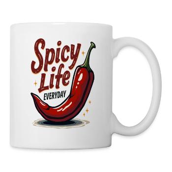 Spicy Life – Chili Vibes für jeden Tag - Tasse - Weiß - Rechts