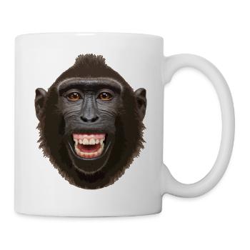 Affenkopf - Tasse - Weiß - Rechts