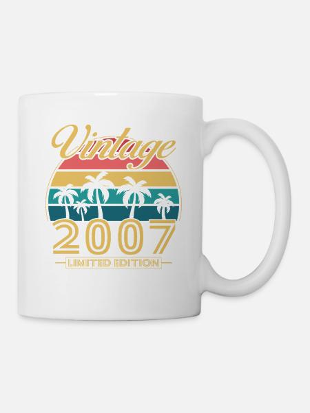 2007 Vintage Retro Cadeau D’anniversaire - Mug blanc - blanc