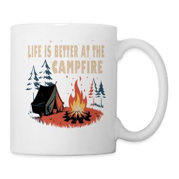 Life Is Better At The Campfire Funny Camping cool - Mug blanc - blanc - Droite