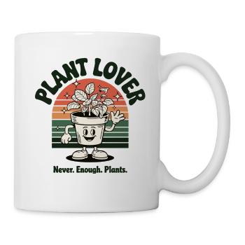 Pflanzenfreund – Lustiges Blumentopf Shirt - Tasse - Weiß - Rechts