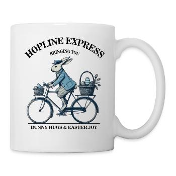 Easter Hopline Express Retro Aesthetic Bunny Hugs - Mug - white - Right