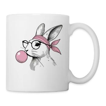 Ostern Retro Vintage Stil Hase Kaugummiblase - Tasse - Weiß - Rechts