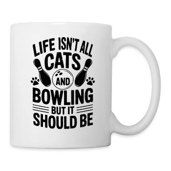Bowling Spruch Katzen Lustiges Bowling Geschenk - Tasse - Weiß - Rechts