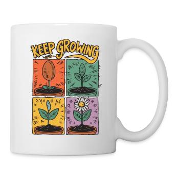 Positive Entwicklung – Keep Growing - Tasse - Weiß - Rechts