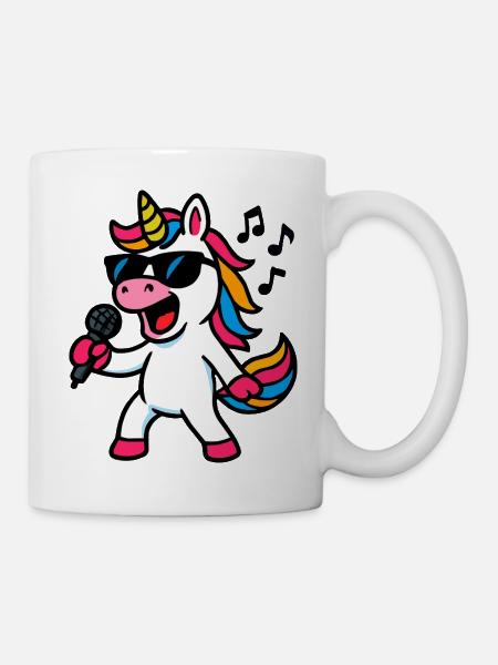 unicorn comic saenger - Tasse - Weiß