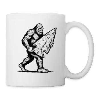 Bigfoot Pfeilspitze Pfeilspitzen Steinzeitmensch - Tasse - Weiß - Rechts