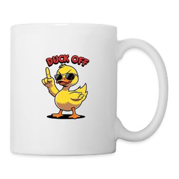 Duck Off – Cheeky Duck with Sunglasses - Mug - white - Right