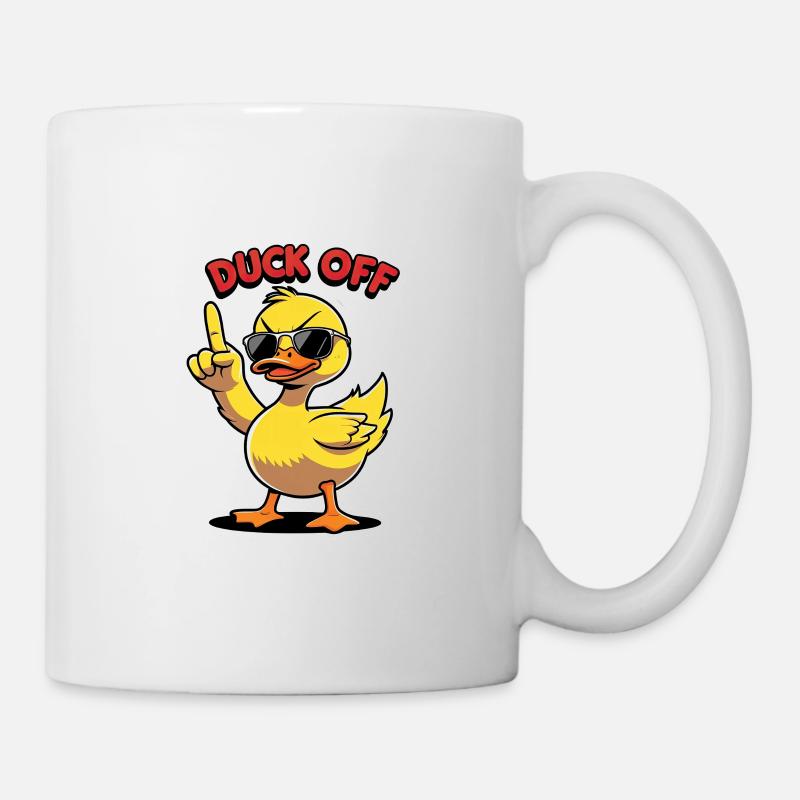 Duck Off – Freche Ente mit Sonnenbrille - Tasse - Weiß