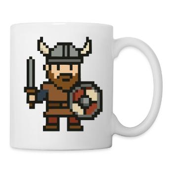 wikinger comic pixel - Tasse - Weiß - Rechts