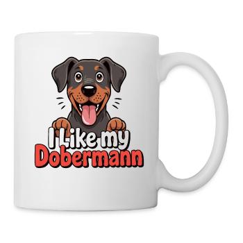 I like my Dobermann Hundeliebe - Tasse - Weiß - Rechts