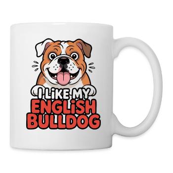 I like my English Bulldog Hundeliebe - Tasse - Weiß - Rechts