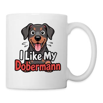 I like my Dobermann Hundeliebe - Tasse - Weiß - Rechts