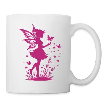 Magical fairy with flowers and butterflies - Mug - white - Right