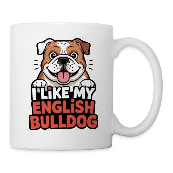 I like my English Bulldog Hundeliebe - Tasse - Weiß - Rechts