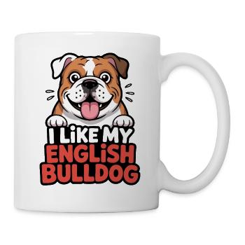 I like my English Bulldog Hundeliebe - Tasse - Weiß - Rechts