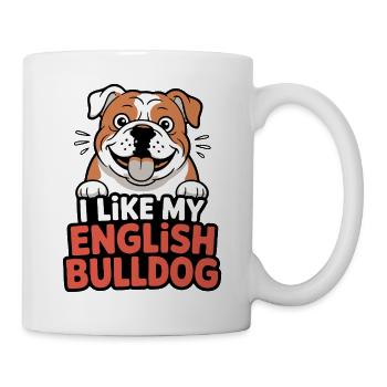 I like my English Bulldog Hundeliebe - Tasse - Weiß - Rechts