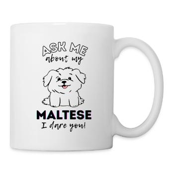 Cute Cartoon Maltese Dog – Adorable Puppy Love - Mug - white - Right
