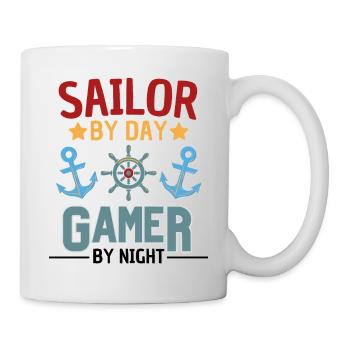 Navigation le jour, jeux d’argent la nuit - Mug blanc - blanc - Droite