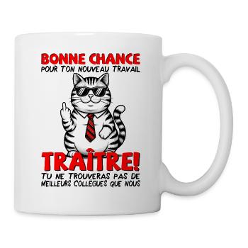 Départ collègue travail nouvel emploi Traître - Mug blanc - blanc - Droite
