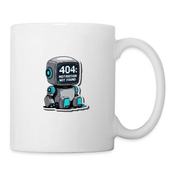 404 Motivation Not Found – Roboter am Limit - Tasse - Weiß - Rechts
